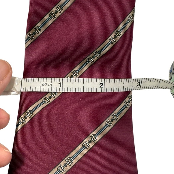 Christian Dior cravates silk tie horse bit equestrian chain design - Picture 2 of 4